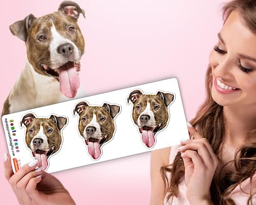Обичен цртан филм за кучиња - Фенси Лист за налепници на лице | Персонализирана фотографија Смешни налепници за миленичиња |