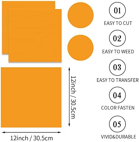 Wowocut Неизвесен трансфер листови со мастило, портокалова цврста боја за пренос на топлина 2 пакувања, пакет со сублимација од 12 x12