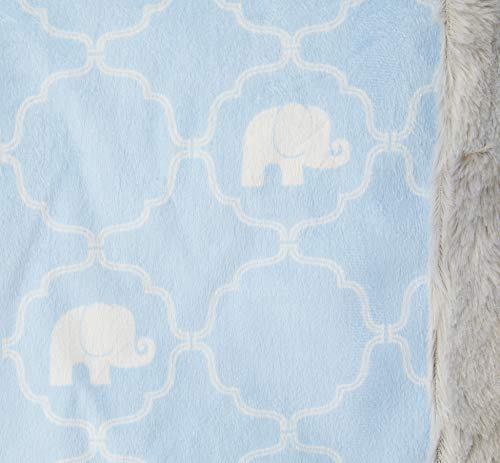 Хадсон Бебе унисекс бебе кадифен ќебе со крзно врзување и грб, слон, една големина