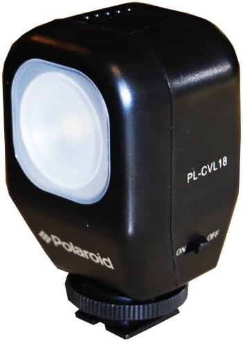 Видео светло за видео серии Polaroid Studio Camcorder вклучува заграда за монтирање, AC адаптер, 2 батерии за полнење за Panasonic