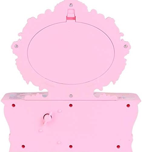 Yfqhdd розова музика кутија за накит кутија за мало девојче огледало за складирање кутија кутија кутија за складирање накит