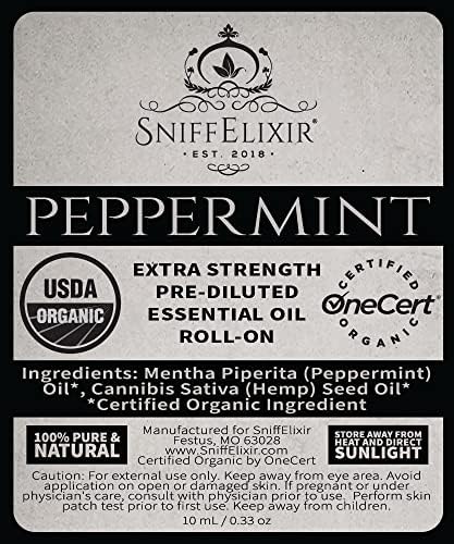 Пеперминт масло и семе од семе од коноп Ролон - Органски УСА - Дополнителна јачина за олеснување на главоболката и мигрена, болки во