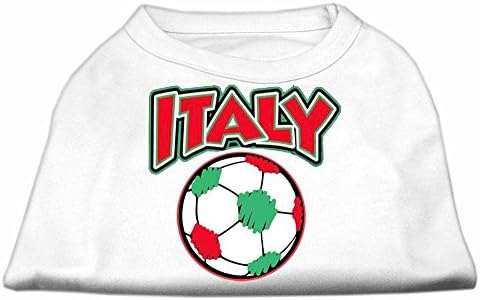Mirage Pet Products Италија фудбалски екран за печатење кошула, средна, бела
