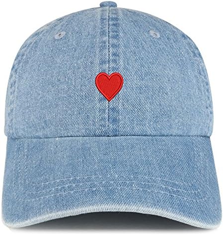 Трендовски продавница за облека Емотикон срце извезено памучен тексас Капче тато капа