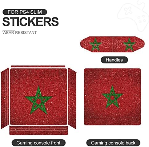Национално Знаме На Мароко Симпатична Налепница Заштитник На Кожата Тенок Капак ЗА ПС-4 Тенок/ПС-4 Про Конзола &засилувач; 2 Контролер