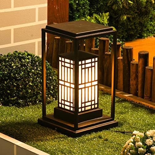 Tbiiexfl нов кинески стил тревник ламба од не'рѓосувачки челик имитација мермерна пејзаж градинарска ламба надворешна водоотпорна градинарска