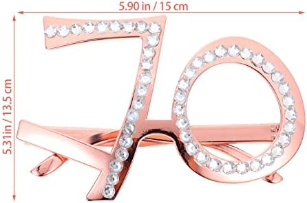 АБАОДАМ 70 -ти роденденски очила 70 години стари очила со rhinestones број кристална рамка розово злато број очила смешни очила на 90 -та