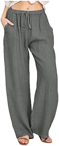 Јоки жени панталони модни женски цврсти бои шевови што дишеат случајно лабава улична џеб права панталони за нозе