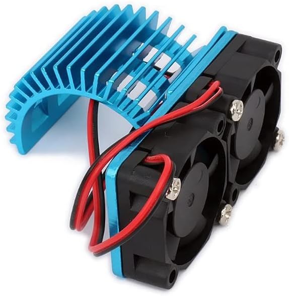 Vlizo Motor Heatsink Двојно ладење вентилатори на топлински мијалник на топлина, компатибилен со Traxxas Slash 4x4 1/10 RC автомобили Делови