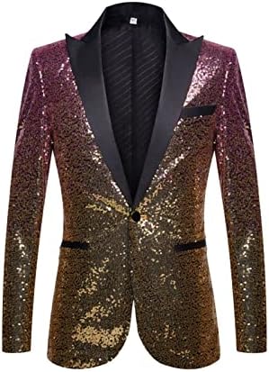 Мажи сјајни sequins костум јакна блејзер едно копче луксузна забава смокинг свадби вечера матурска сјајна банкет спортски палто