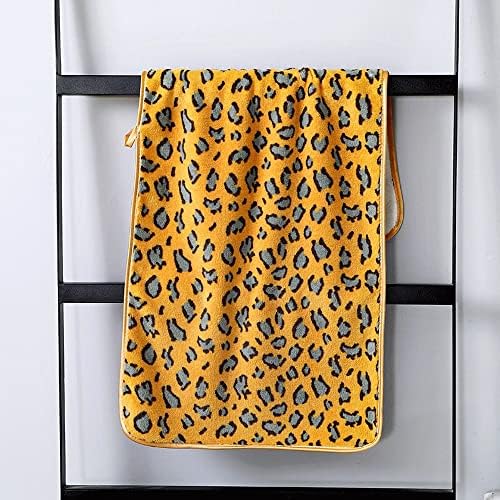 Wpyyi леопард печати преклопна крпа за бања за возрасни кујнски сад за миење садови Абсорбента за брзо сушење на косата за коса