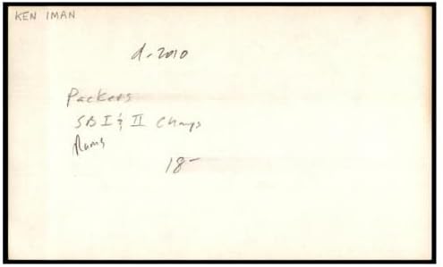 Кен Иман Потпишан Индекс Картичка 3х5 Автограм Пакувачи сб јас &засилувач; ВТОР Шампион Д: 2010 91188-Мак Намалување Потписи
