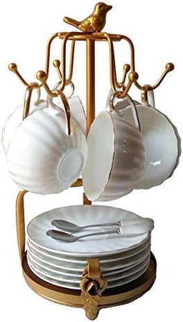 Европски куки за држачи за чаша за кафе, метална рамка за садови за садови за садови за чинија за складирање на сад за складирање за countertop-golden