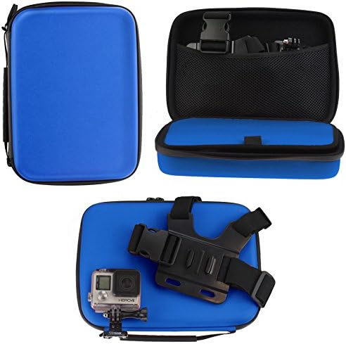 Navitech Blue Heavy Duty Rugged Hard Case/Cover Компатибилен со Cam Cam Cam (4K 30FPS 16MP FHD 1080P Wi-Fi водоотпорна спортска камера,