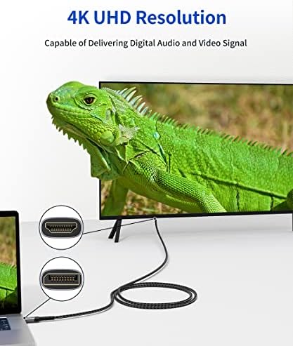 JSAUX 4K DisplayPort до HDMI Кабел 6.6 FT, DP До HDMI Видео UHD 2k@120hz/4K@30 Најлон Плетенка DP ДО HDTV Uni-Насочен Кабел За Dell,