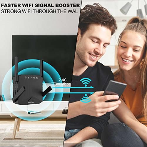 WiFi Extender Signal Booster со Ethernet Port WiFi Repeater опфаќа до 3000 квадратни уреди и 30+ уреди, поставување 1-TAP, поддржува
