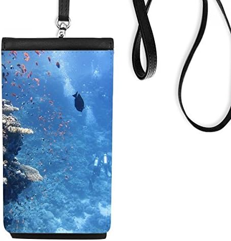 Океански риби нуркање наука природна слика Телефонска чанта чанта што виси мобилна торбичка црн џеб