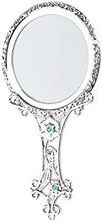Wulfy Mirror Vintage Makeup Mirror Protable Randhled Vanity Table Compact огледала за хотел за домашни патувања во салон