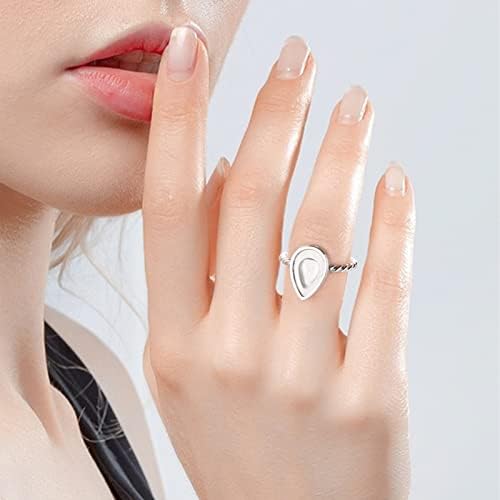 Кристален прстен за кремирање за пепел Меморијален прстен за срце за срце за човечки пепел за чување на накит за сакан накит