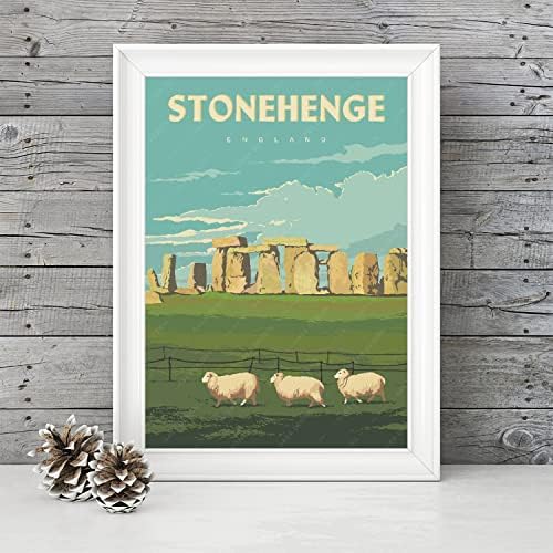 Gaeaverse Angland Stonehenge City Sandscape Travel Posters Posters Vintage Room Decor Decor Eesthetic Canvas слики за спална соба wallидна