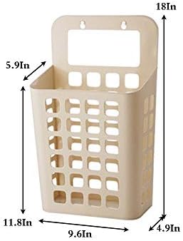 Јапонски корпи за перење алишта, мулти -намена пластична вентилирана висечка облека Организатор Организатор за пластична корпа за складирање
