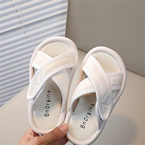 Папучи за вкрстено дизајнирање на девојчиња меки влечки во куќата пријатни отворени пети домашни чевли удобни летни чевли за