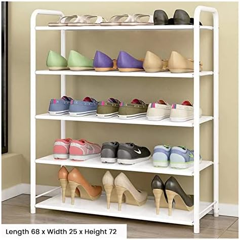 JTWMY едноставна решетка за чевли метални чевли полица кујна бања за складирање на бања обувки за дневна соба организатор погоден за плакарот