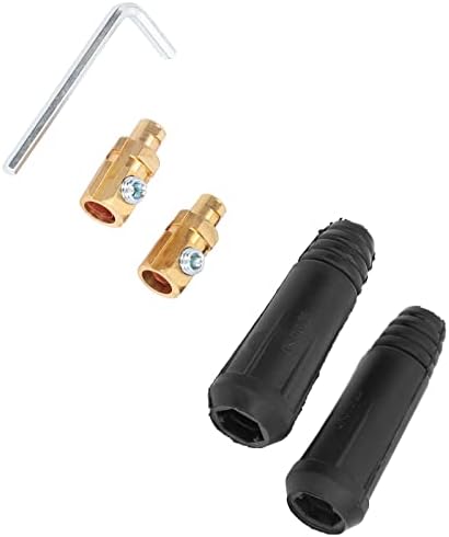 Конектори за кабел за заварување машки, 2 парчиња црни заварувачки кабелски конектори за заварување кабел машки конектор за приклучок за заварување,