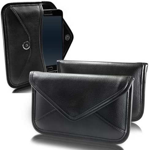 Boxwave Case компатибилен со Galaxy S6 Edge - Елитна кожна торбичка за месинџер, синтетички кожен покритие дизајн на пликови