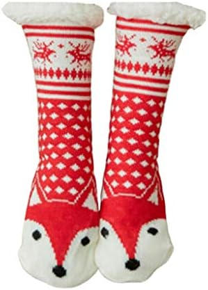 Сихоиу Божиќ банер жени Божиќни чорапи зимско меко топло удобно меки чорапи Божиќна декорација
