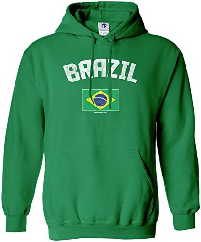 Threadrock Машки бразилско бразилско знаме дуксер
