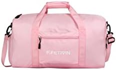 Sports спортска торба F.Fetivin, торба за патувања со дуели со влажен џеб и чевли одделение за жени и мажи Тинејџери Торба за вежбање, отпорна