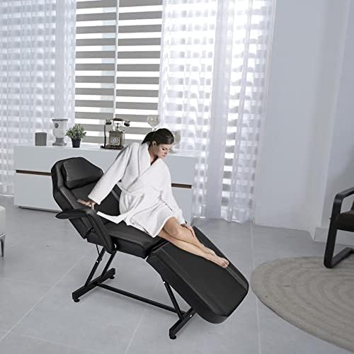 72 прилагодлив кревет за убавина за убавина салон спа -маса масажа стол за тетоважа со столче црно