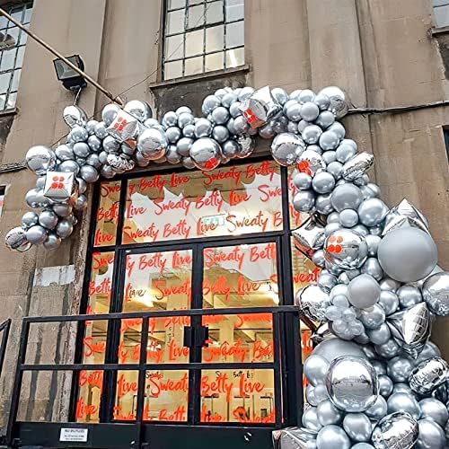 PartyWoo Сребрени балони, 25 парчиња метални балони, балони со забава од 12 инчи, балони со латекс за детски украси, балони со хелиум за роденденска