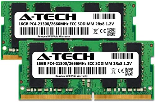 A-Tech 32 GB комплет RAM меморија за синологија DiskStation DS1821+ NAS | DDR4 2666MHz PC4-21300 ECC SODIMM 2RX8 1.2V 260-пински