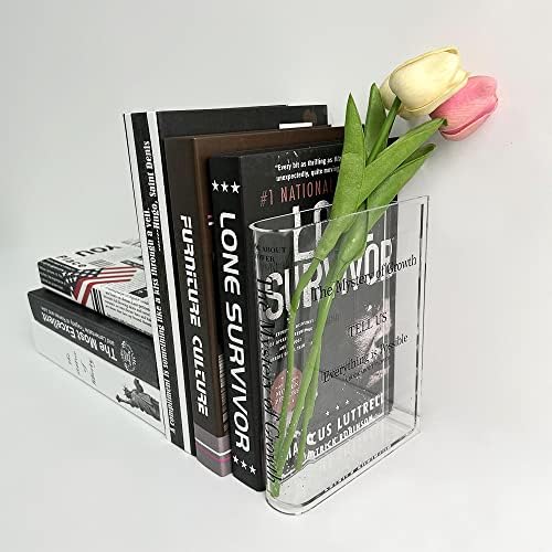 Книга вазна за цвеќиња, естетска просторија украс цвет вазна, уметнички културен вкус Декоративна акрилик чиста вазна за канцелариска биро дома