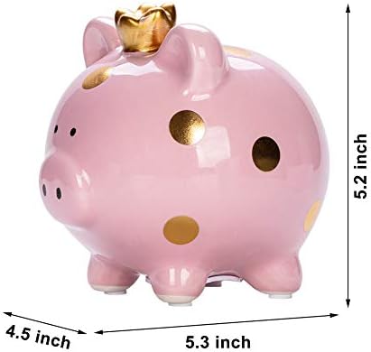 Yjnsft Piggy Bank for Girls, Мал керамички дете за заштеда на пари за момчиња, кутија за монети за украси за порцелан, контејнер