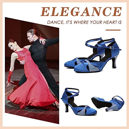 Hipените за хипосејки, латински танцувачки чевли, затворени пети дами салса салса танцувачки чевли за свадбена забава, модел 225
