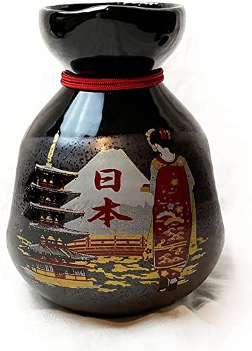 МАИКО И Петкатна Пагода Дизајн Јапонски Традиционални керамички САКЕ 3 предмети Во собата. 1 Шише и 2 чаши. Произведено Во Јапонија.
