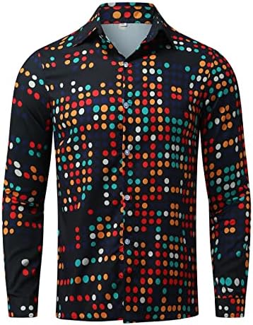 Wocachi 2022 Нови кошули за мажи есен зимски дизајнер со долги ракави копче надолу кошули со прскање-мастило печатени врвови на хавајски кошули врвови