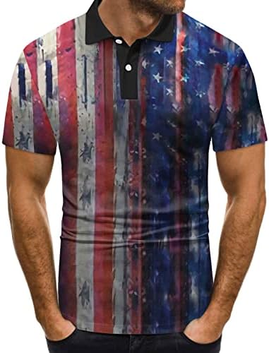 4 јули Кошули За Мажи Смешни, Патриотски Машки Поло Маици Брзи Суви Модни Голф Кошули Дизајн На Американско Знаме