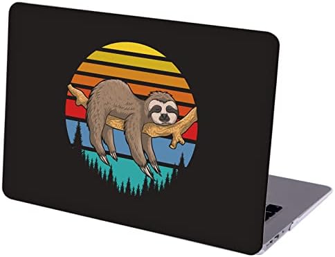 Mingdao компатибилен со MacBook Pro 14 инчи тврда заштитна обвивка со капакот на тастатурата - мрзлива мрзливост на 80 -тите ретро зајдисонце