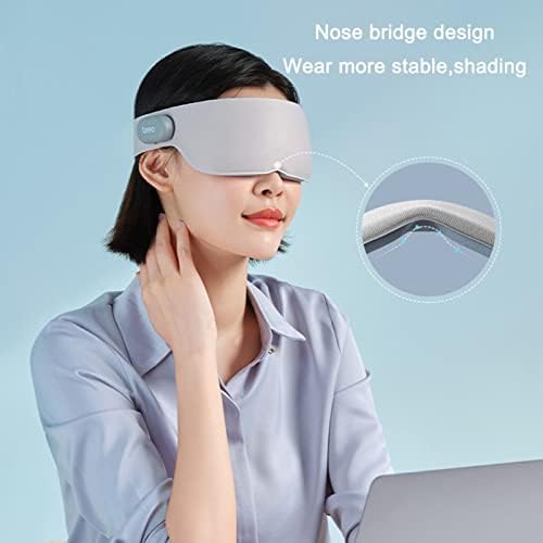 CyzPF USB масажер за очи со топлина, 3Д контурирана чаша за спиење за слепите за опуштеност и намалување на затегнување на очите