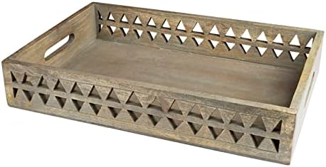 Gocrft рачно изработена дрвена решетка со решетки со рачки | Декоративни фиоки за сервирање за појадок во кревет, отоман, масичка