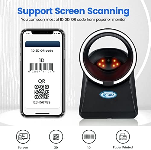 1D 2D QR скенер за баркод, омнидирекција автоматски автоматски скенер за читање на баркодови со баркод, автоматско скенирање на прозорецот за скенирање, автоматски ск