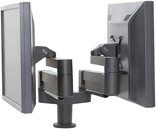 Ergotech 7flex Двојна мониторска рака | Вклучува двојна монитор Флексна рака за екрани на компјутерски монитор и адаптер за адаптер
