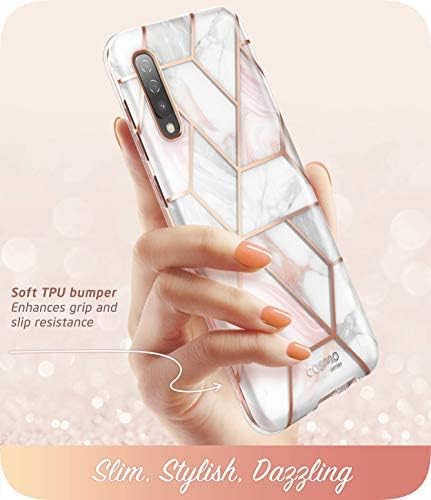 јас-Бласон Космо Серија Тенок Стилски Заштитен Случај За Целото Тело За Samsung Galaxy A50/A50S, Мермер Розова