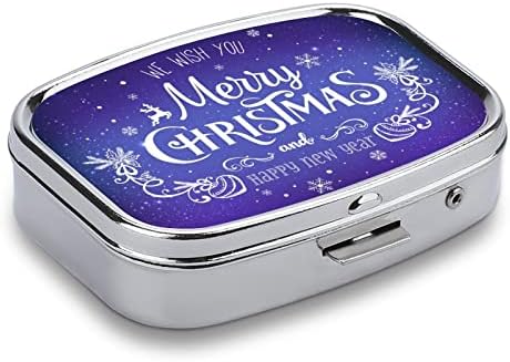 Пилула кутија Божиќни снегулки галаксиска позадина во форма на плоштад во форма на таблети за таблети, преносен таблета со витамин