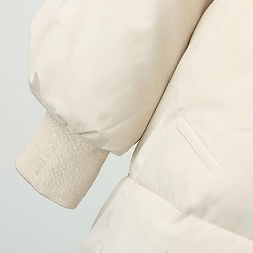 Женско палто со чиста боја на чиста боја нагоре со качулка и меурчиња за меурчиња Зимска облека за жени Зимски зимски палта