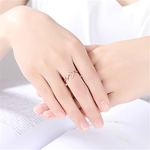 Womenенски ангажман прстени сребрена роза злато отворено прилагодлив венчален прстен за жени шарм месинг база ветувачки прстени накит подароци